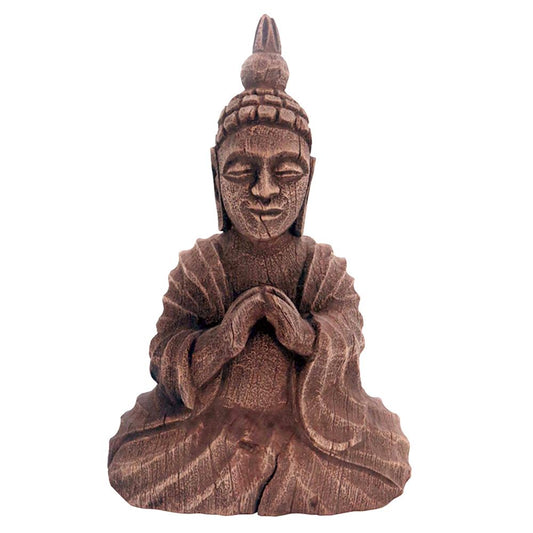 Wooden Seated Buddha Sculpture